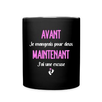 Annonce grossesse original subtil femme enceinte - Mug uni - noir - Devant