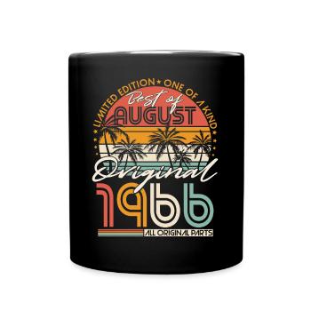 August 1966 Vintage Jahrgang Geburtstag Retro - Tasse einfarbig - Schwarz - Vorne
