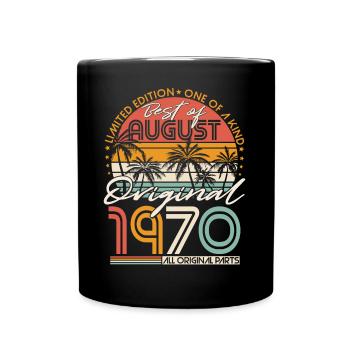 Août 1970 Vintage Anniversaire Rétro - Mug uni - noir - Devant