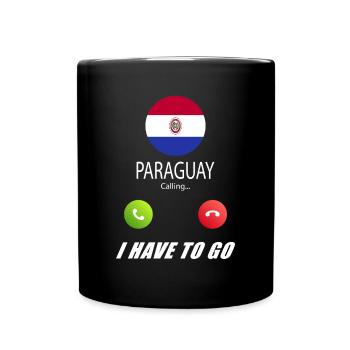 Paraguay ruft an Lusiger Flaggen Spruch - Tasse einfarbig - Schwarz - Vorne
