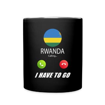 Rwanda ruft an Lusiger Flaggen Spruch - Tasse einfarbig - Schwarz - Vorne