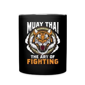 Muay Thai Die Kunst des Kämpfens - Thai Boxing - Tasse einfarbig - Schwarz - Vorne