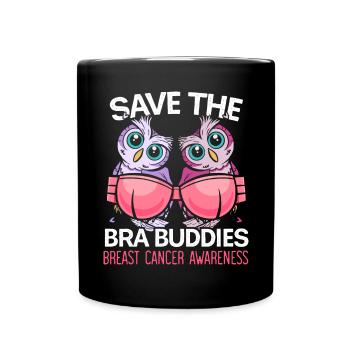 Save The Bra Buddies Brustkrebs Bewusstsein - Tasse einfarbig - Schwarz - Vorne