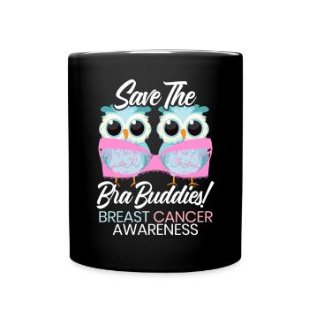 Save The Bra Buddies Brustkrebs Bewusstsein - Tasse einfarbig - Schwarz - Vorne