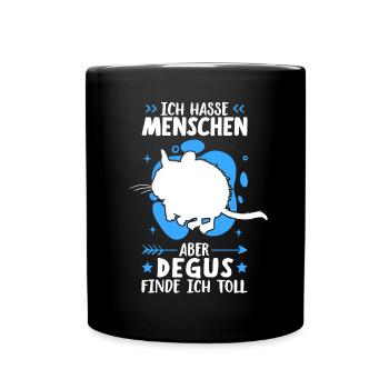 Degus finde ich toll Nagetier Chile Degu - Tasse einfarbig - Schwarz - Vorne