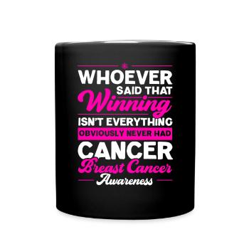 Breast Cancer Support Breast Cancer Awareness - Full Colour Mug - black - Front