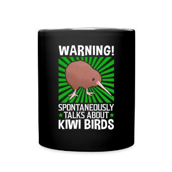Spontaneously talks about Kiwi Bird New Zealand - Full Colour Mug - black - Front