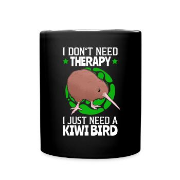 Les oiseaux kiwis sont mon bouquet de bécassine de thérapie - Mug uni - noir - Devant