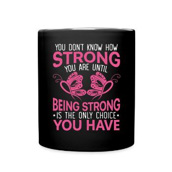 Breast Cancer Warrior Breast Cancer Awareness - Full Colour Mug - black - Front