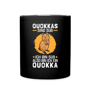 Quokkas sind süß Kurzschwanzkänguru - Tasse einfarbig - Schwarz - Vorne