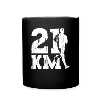 21 km - Half Marathon Runner Half Marathon Runner - Full Colour Mug - black - Front