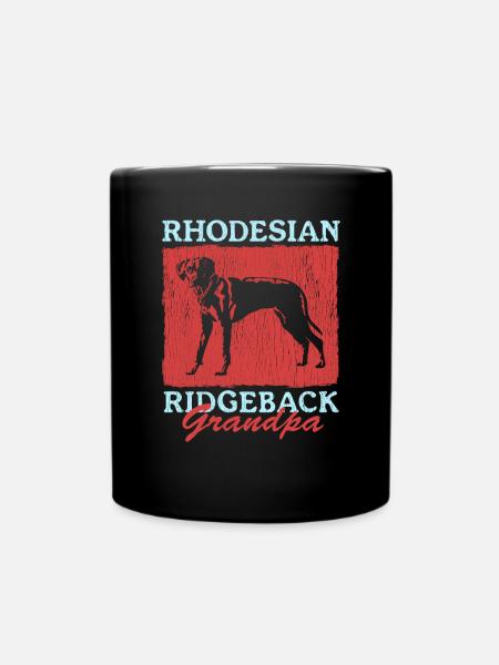 Rhodesian Ridgeback Grandpa | Hunde Geschenk - Tasse einfarbig - Schwarz