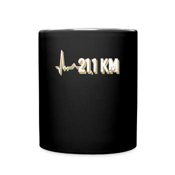 21.1 km - Half Marathon Runner Half Marathon Jogging - Full Colour Mug - black - Front