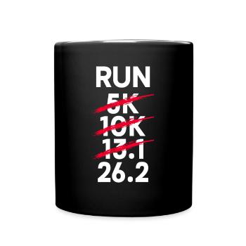 13.1 km running - half marathon runner marathon runner - Full Colour Mug - black - Front