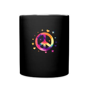 Hippie Peace Flower Power Amour Paix Cadeau - Mug uni - noir - Devant