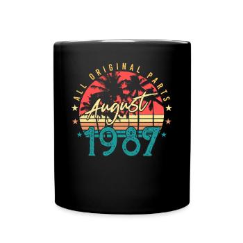 August 1987 Geschenkidee - Tasse einfarbig - Schwarz - Vorne
