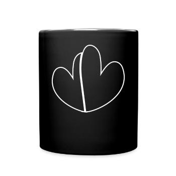 Double Cœur Simple Blanc - Mug uni - noir - Devant