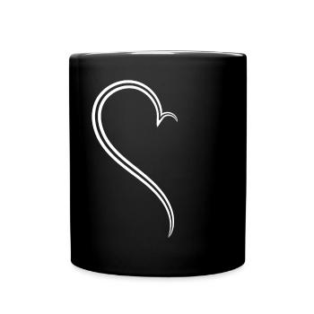 Simple Half Heart Way - Full Colour Mug - black - Front