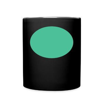 Grünes Oval Simpel Design - Tasse einfarbig - Schwarz - Vorne