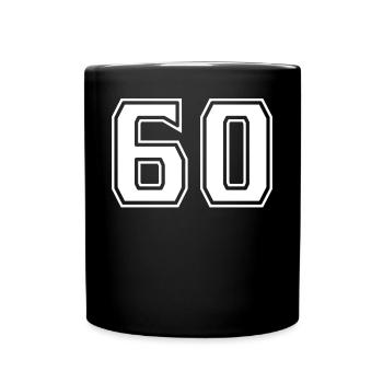 Numéro 60 Blanc - Mug uni - noir - Devant