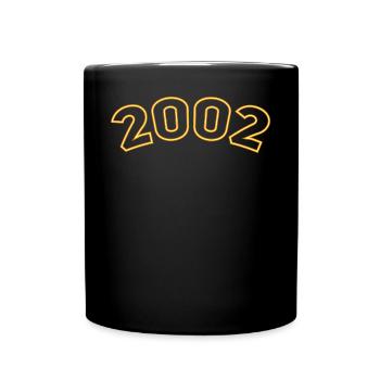 Glücksjahr 2002 Gelb Simpel - Tasse einfarbig - Schwarz - Vorne