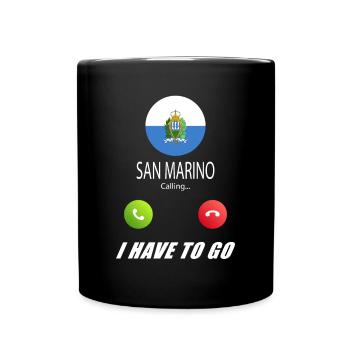 San Marino ruft an Lusiger Flaggen Spruch - Tasse einfarbig - Schwarz - Vorne