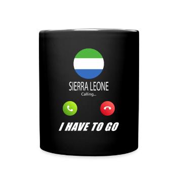 Sierra Leone ruft an Lusiger Flaggen Spruch - Tasse einfarbig - Schwarz - Vorne