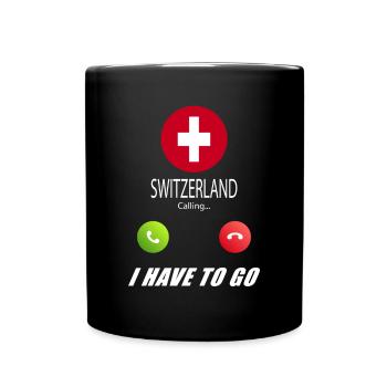 La Suisse appelle les drapeaux Lusiger Slogan - Mug uni - noir - Devant