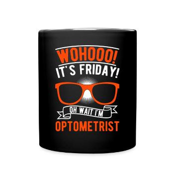 Optiker Geschenk Augenoptiker - Tasse einfarbig - Schwarz - Vorne