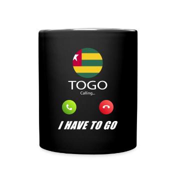 Togo calls on Lusiger flags saying - Full Colour Mug - black - Front