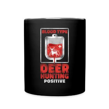 Buck Deer Hunting Hunter Vintage - Full Colour Mug - black - Front