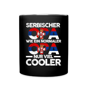 Serbischer Opa Serbe Serbien - Tasse einfarbig - Schwarz - Vorne