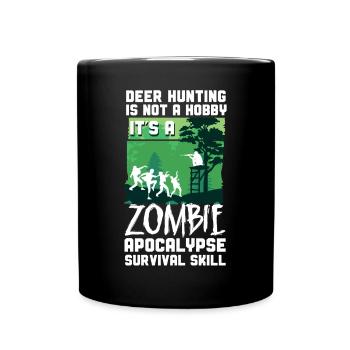 Buck Deer Hunting Hunter Zombie - Full Colour Mug - black - Front