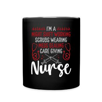 Nurse Night Shift Working Nursing RN CNA - Tasse einfarbig - Schwarz - Vorne