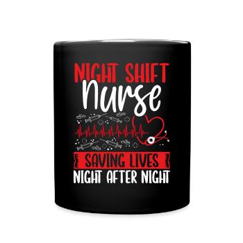 INFIRMIÈRE de nuit de l’AIIC sauvant des vies Infirmière - Mug uni - noir - Devant