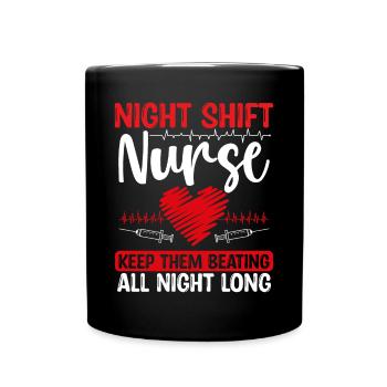 Infirmière infirmière de nuit de l’AIIC drôle - Mug uni - noir - Devant