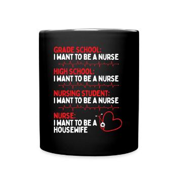 Nurse Nursing School Graduation Funny RN CNA - Tasse einfarbig - Schwarz - Vorne