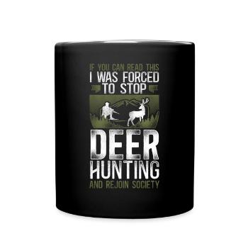 Buck Deer Hunting Hunter Vintage - Full Colour Mug - black - Front