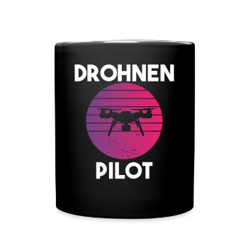 Drohnenpilot Spruch - Tasse einfarbig - Schwarz - Vorne