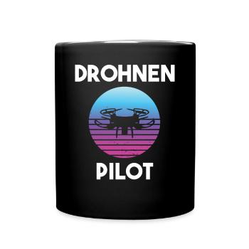 Drohnenpilot Spruch - Tasse einfarbig - Schwarz - Vorne