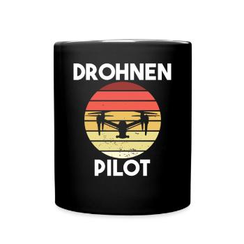 Drohnenpilot Spruch - Tasse einfarbig - Schwarz - Vorne