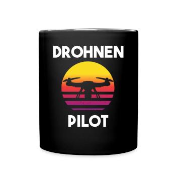 Drohnenpilot Spruch - Tasse einfarbig - Schwarz - Vorne