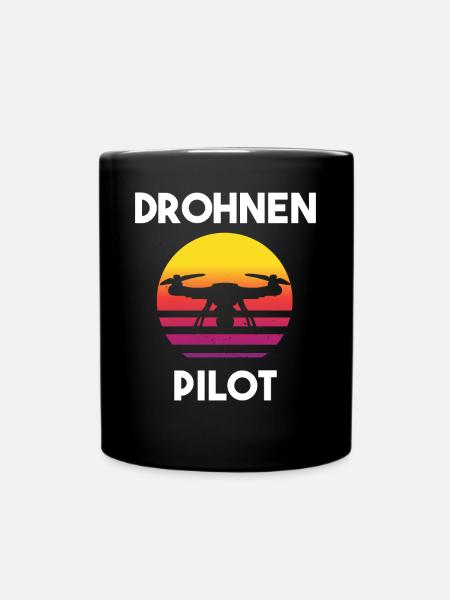Drohnenpilot Spruch - Tasse einfarbig - Schwarz