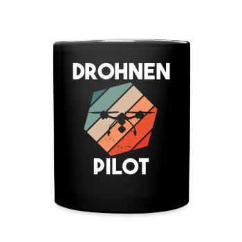 Drohnenpilot Spruch - Tasse einfarbig - Schwarz - Vorne