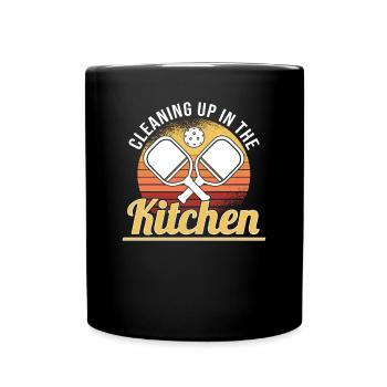Pickleball Retro Liebe Dinking Pickleballspieler - Tasse einfarbig - Schwarz - Vorne