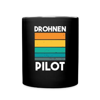 Drohnenpilot Spruch - Tasse einfarbig - Schwarz - Vorne