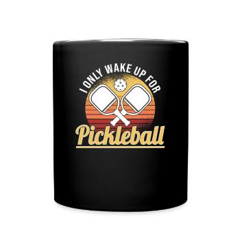 Pickleball Retro Liebe Dinking Pickleballspieler - Tasse einfarbig - Schwarz - Vorne
