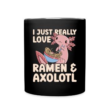 Axolotl J’aime vraiment les nouilles japonaises Ramen - Mug uni - noir - Devant