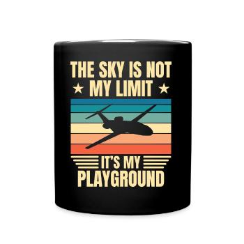 Der Himmel ist nicht meine Grenze - Aviation Pilot - Tasse einfarbig - Schwarz - Vorne