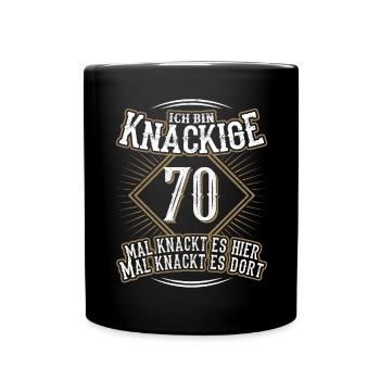70. Geburtstag Lustig Geschenk - Tasse einfarbig - Schwarz - Vorne